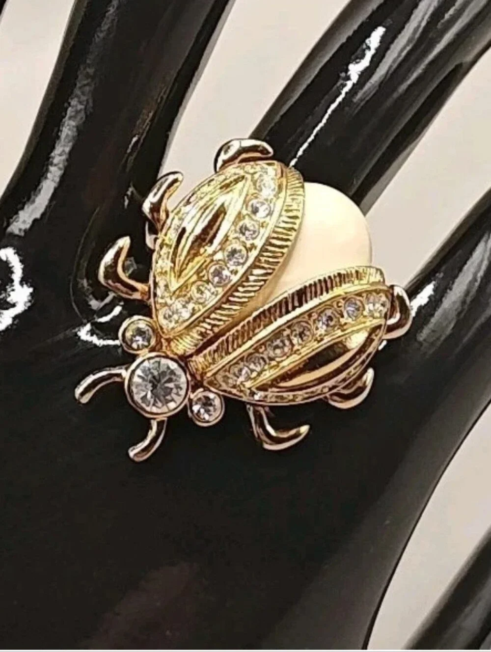 Vintage Kate Spade Ring Large Bugs Cocktail Statement Ladybug Beetle Sz 7